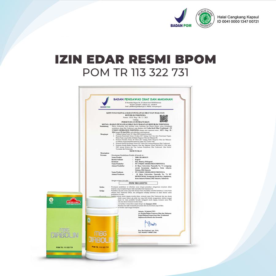 DIABOLIN for Diabetes • 30 Capsules • PT Unique Herbamed Indonesia - Image 6